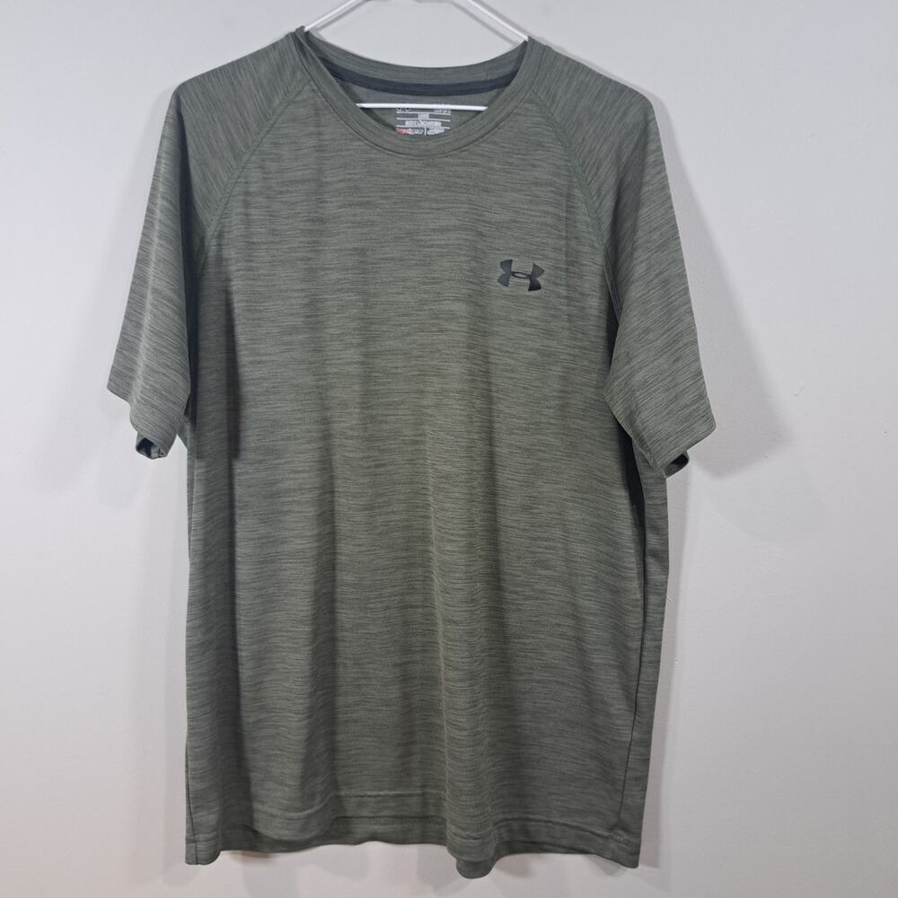 Under Armour Olive Green Loose Heat Gear  T-Shirt  Large